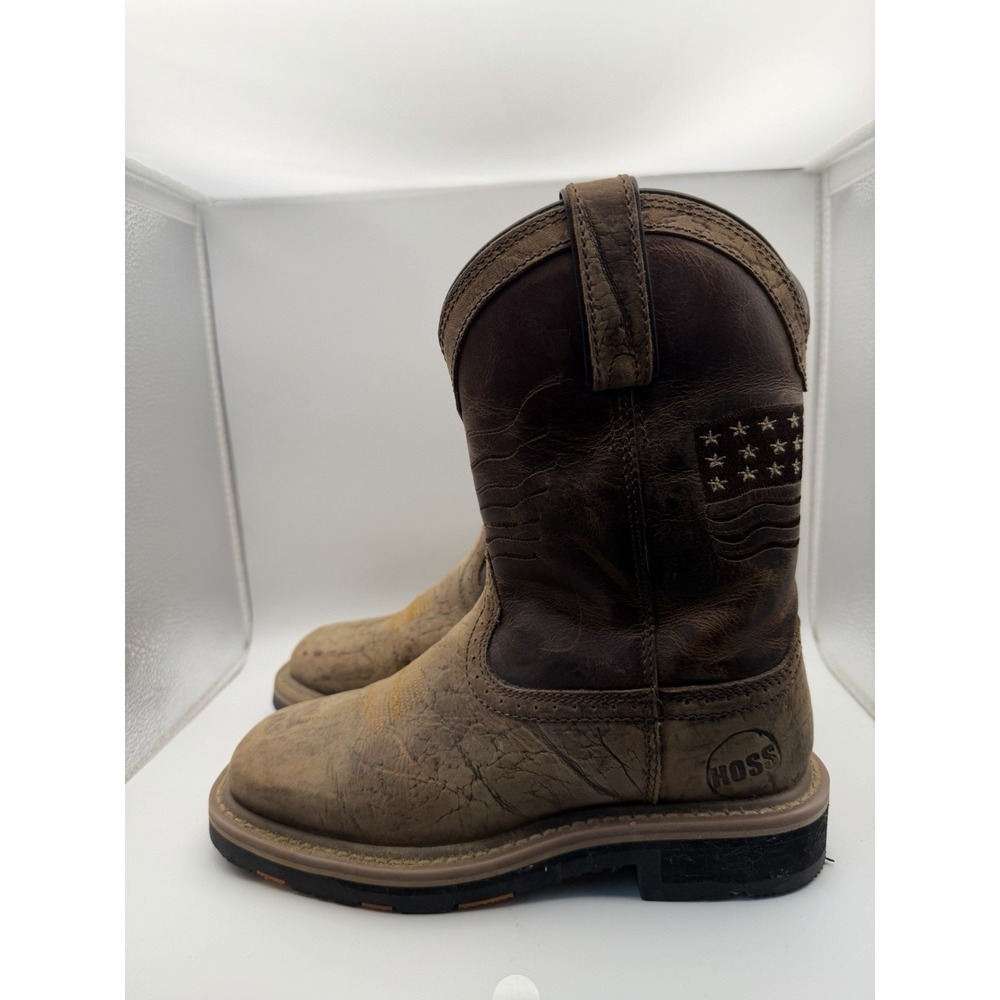 Hoss Men's Brown Pull-On Boots Slip Resistant Rubber Outsole US 6 EU 37 - Picture 4 of 11
